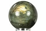 Flashy, Polished Labradorite Sphere - Great Color Play #277256-1